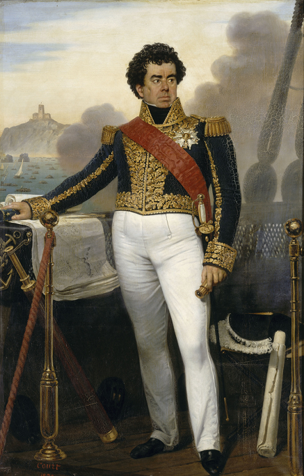 Victor-Guy Duperré- représenté en petite tenue d'amiral alors commandant la flotte de l'expédition d'Alger - Joseph-Désiré Court - 1832